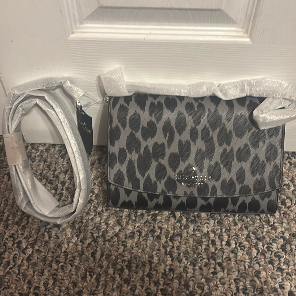 Kate Spade Carson Spotted Animal Chain Crossbody Convertible Shoulder Bag